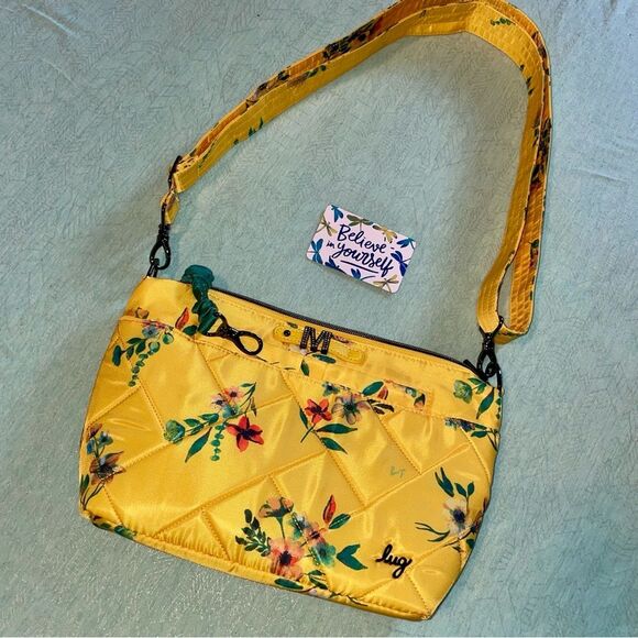Lug Flare 2 crossbody shoulder bag NWOT Bouquet Yellow RFID great for organizing - Picture 1 of 15